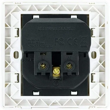 Nanocable Base de enchufe de pared Schuko con 2 puertos USB 2.4A Blanco
